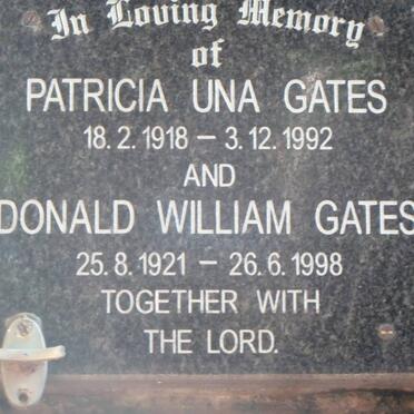 GATES Donald William 1921-1998 &amp; Patricia Una 1918-1992