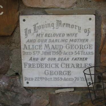GEORGE Frederick Charles -1959 &amp; Alice Maud -1950