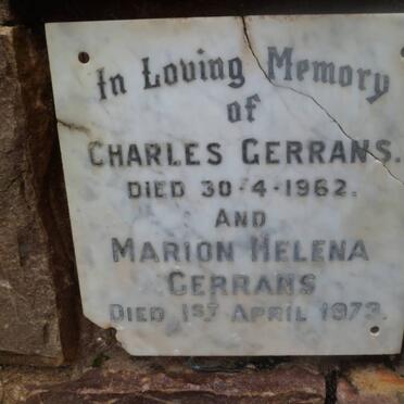 GERRANS Charles -1962 &amp; Marion Helena -1973