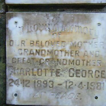 GEORGE Charlotte 1893-1981