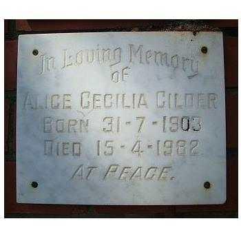 GILDER Alice Cecilia 1903-1982