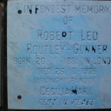 GUNNER Robert Leo, ROUTLEY 1881-1986