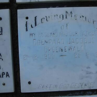 GROENEWALD Coenraad Jacobus 1909-1987