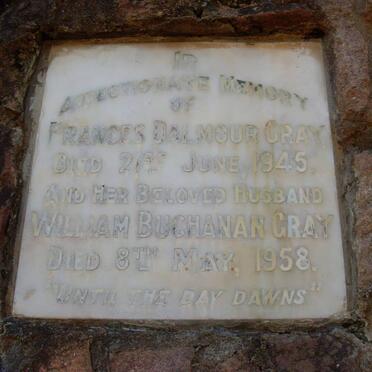 GRAY William Buchanan -1958 &amp; Frances Dalmour -1945