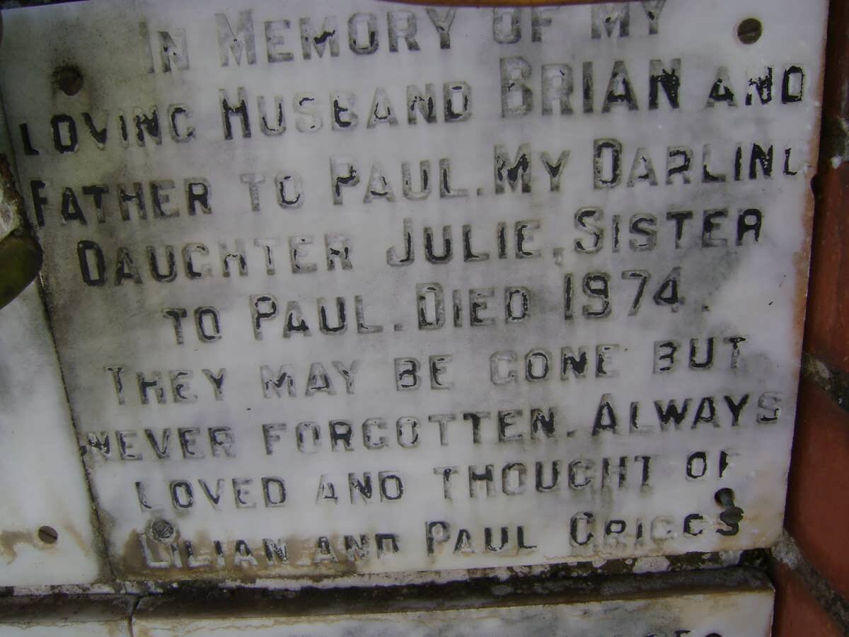 GRIGGS Brian -1974 :: GRIGGS Julie -1974