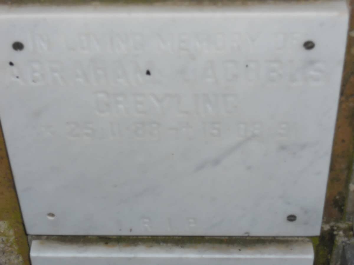 GREYLING Abraham Jacobus 1888-1991