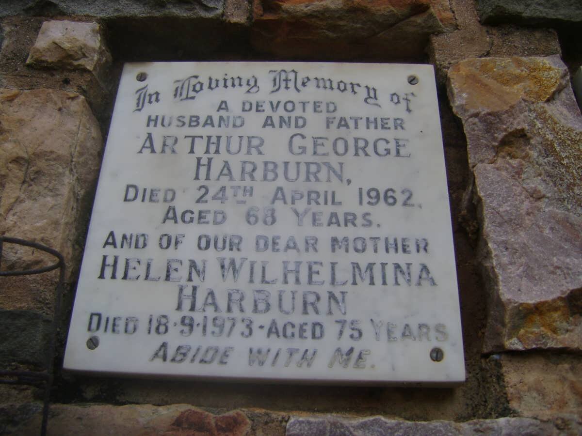 HARBURN Arthur George -1962 &amp; Helen Wilhelmina -1973