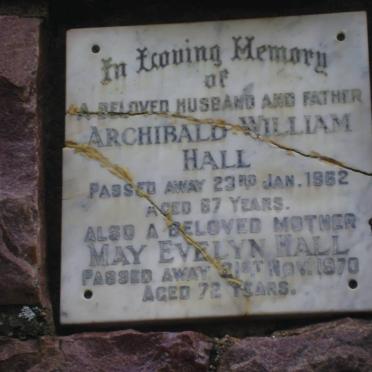 HALL Archibald William -1962 &amp; May Evelyn -1970