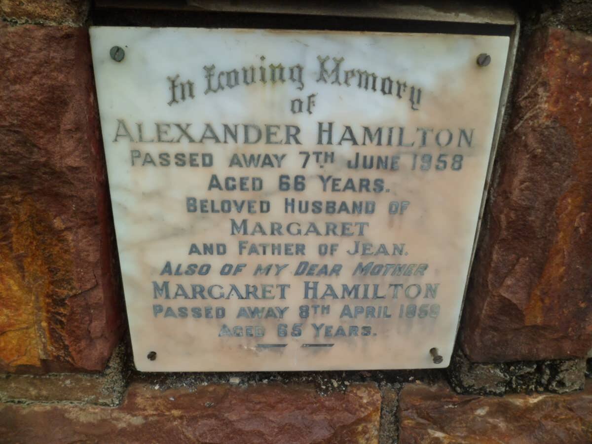 HAMILTON Alexander -1958 &amp; Margaret -1959