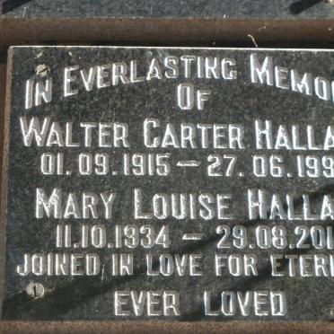 HALLAM Walter Carter 1915-1993 &amp; Mary Louise 1934-2011