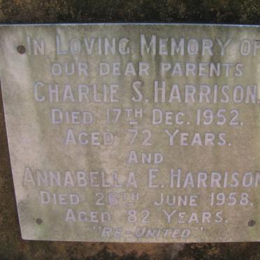 HARRISON Charlie S. -1952 &amp; Annabella E. -1958