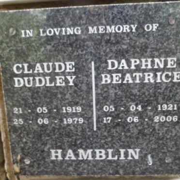 HAMBLIN Claude Dudley 1919-1979 &amp; Daphne Beatrice 1921-2006