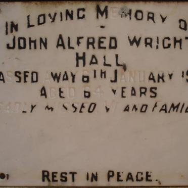 HALL John Alfred Wright -1973