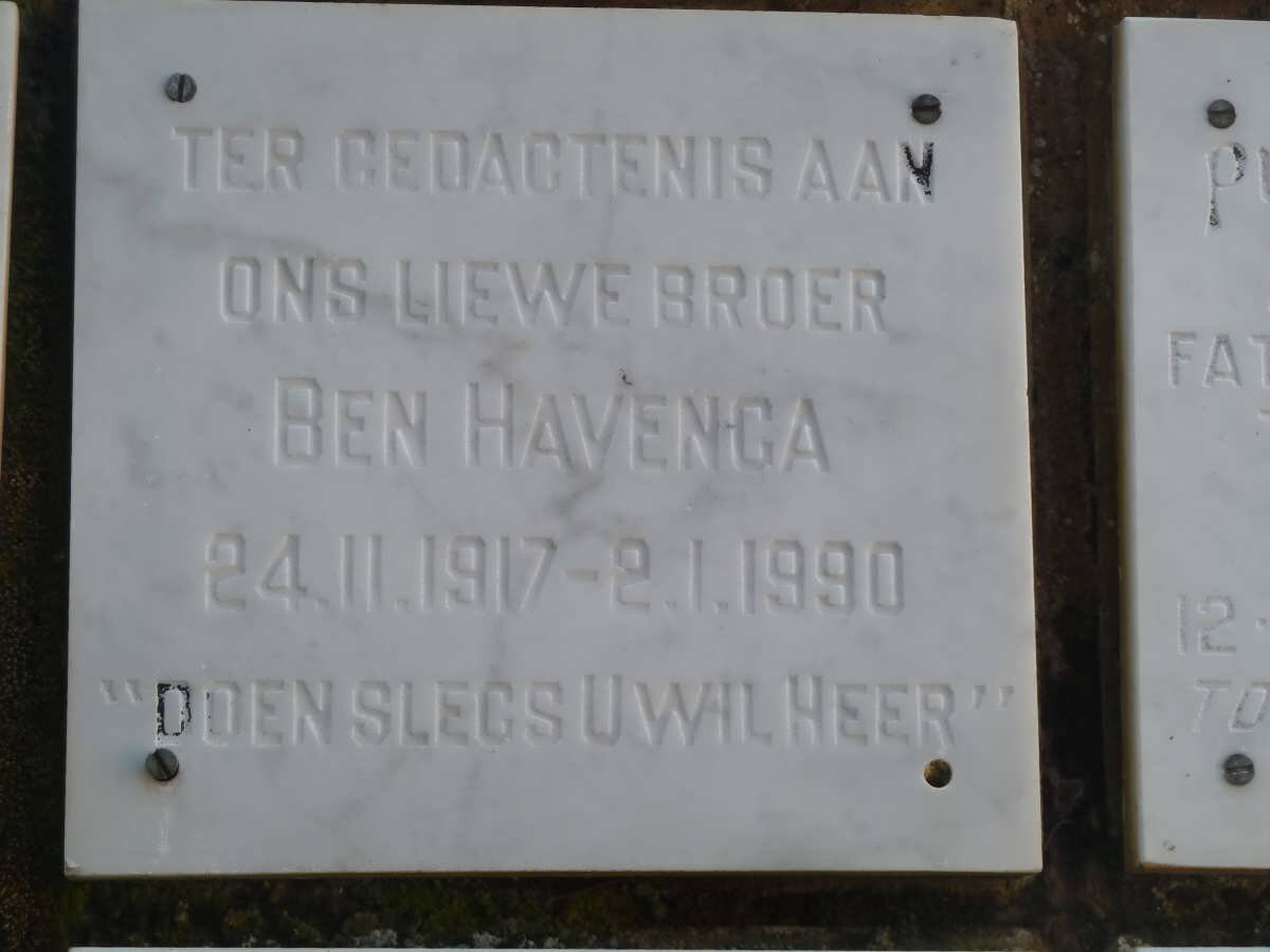 HAVENGA Ben 1917-1990