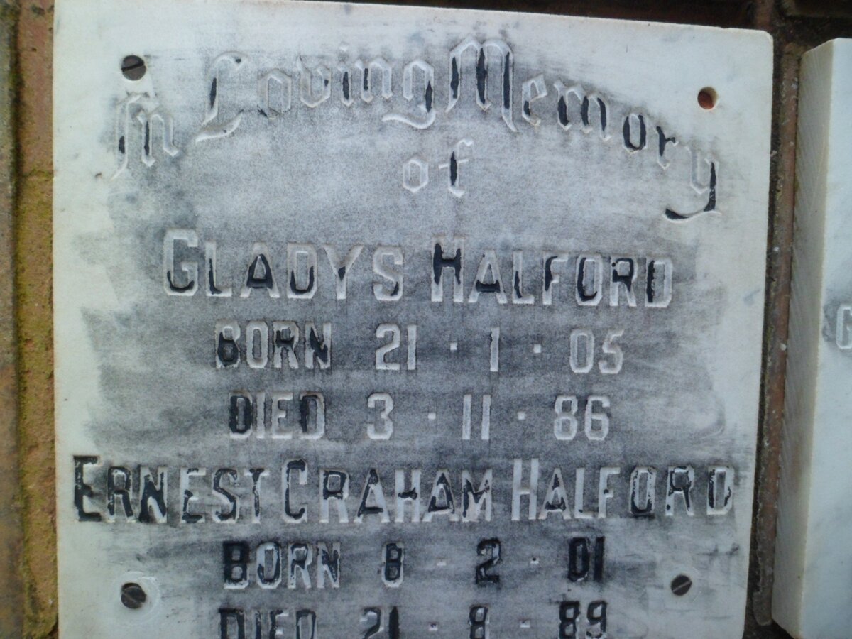 HALFORD Ernest Graham 1901-1989 &amp; Gladys 1905-1986