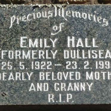 HALL Emily formerly DULLISEAR 1922-1994