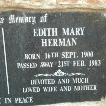 HERMAN Christy August 1903-1971 &amp; Edith Mary 1900-1983