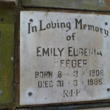 HEEGER Emily Eugenia -1906-1985