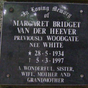 HEEVER Margaret Bridget, van der previously WOODGATE nee WHITE 1934-1997