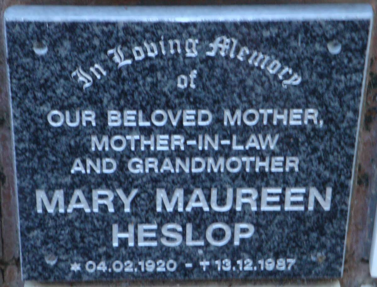 HESLOP Mary Maureen 1920-1987