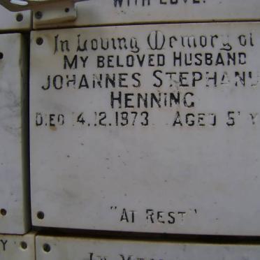 HENNING Johannes Stephanus -1973