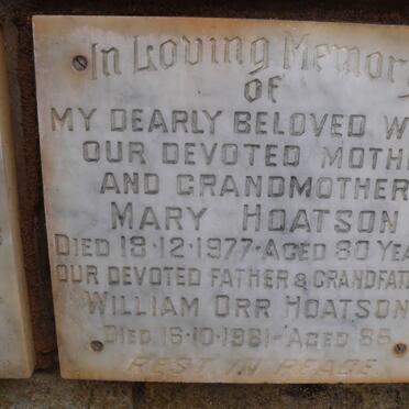 HOATSON William Orr -1981 &amp; Mary -1977