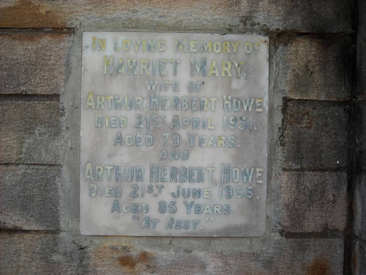 HOWE Arthur Herbert -1955 &amp; Harriet Mary -1951