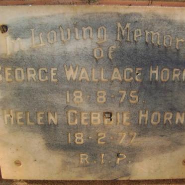HORNER George Wallace -1975 &amp; Helen Gebbie -1977