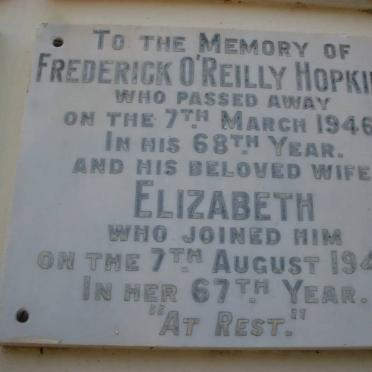 HOPKINS Frederick O'Reilly -1946 &amp; Elizabeth -1948