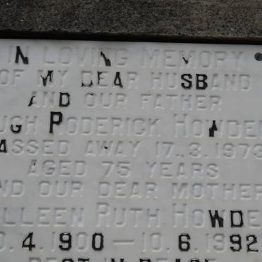 HOWDEN Hugh Roderick -1973 &amp; Colleen Ruth 1900-1992