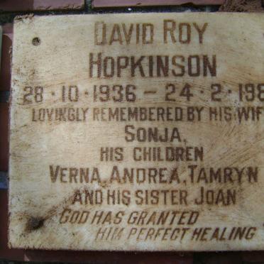 HOPKINSON David Roy 1936-1985