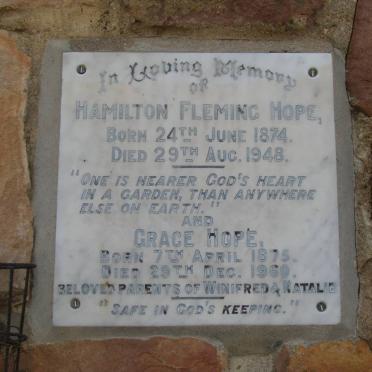 HOPE Hamilton Fleming 1874-1948 &amp; Grace 1875-1960