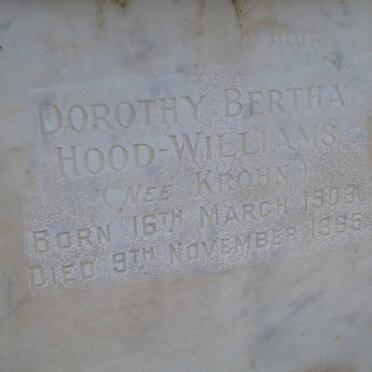 HOOD-WILLIAMS Dorothy Bertha nee KROHN 1908-1965