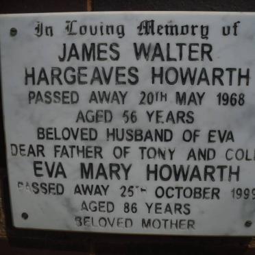 HOWARTH James Walter Hargreaves -1968 &amp; Eva Mary -1999
