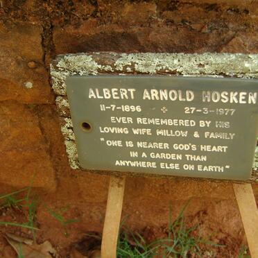 HOSKEN Albert Arnold 1896-1977