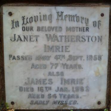 IMRIE James -1962 &amp; Janet Watherston -1956