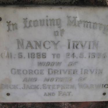 IRVIN Nancy 1886-1964