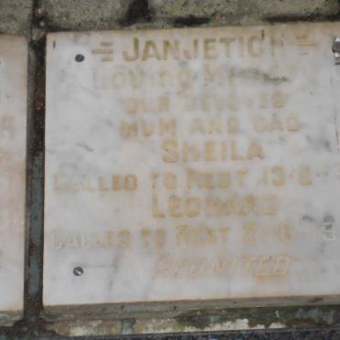 JANJETICH Leonard -1982 &amp; Sheila -1981