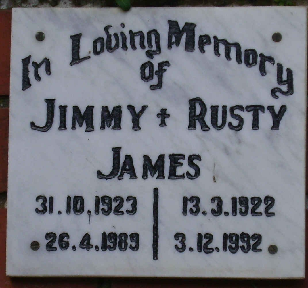 JAMES Jimmy 1923-1989 &amp; Rusty 1922-1992