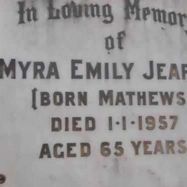 JEAPES Myra Emily nee MATHEWS -1957