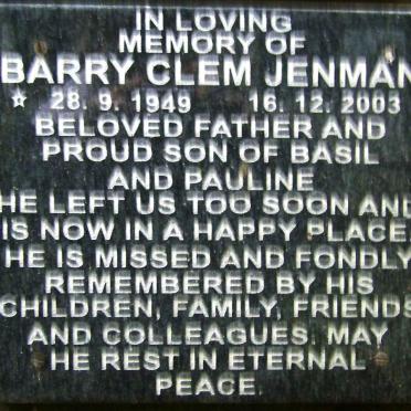 JENMAN Barry Clem 1949-2003