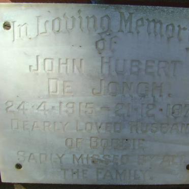 JONGH John Hubert, de 1915-1976