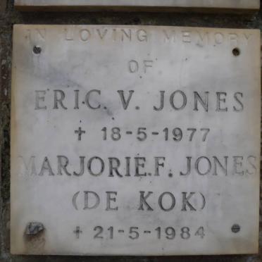 JONES Eric V. -1977 &amp; Marjorie F.  DE KOK -1984