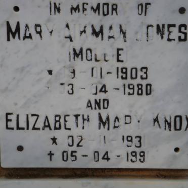 JONES Mary Aikman 1903-1980 :: KNOX Elizabeth Mary 1931-1991