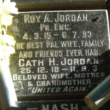 JORDAN Roy A. 1915-1993 &amp; Cath H. 1918-2003