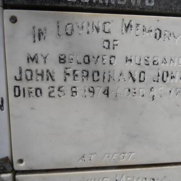 JONES John Ferdinand -1974