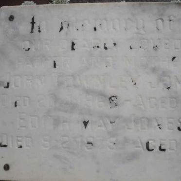 JONES John Townley -1968 &amp; Edith May -1979