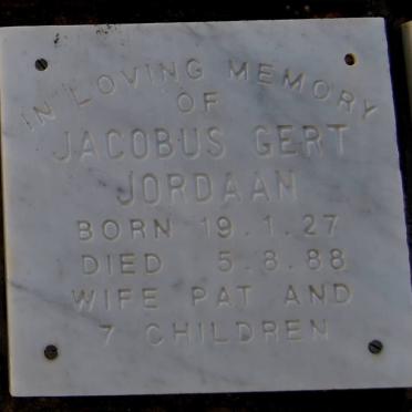 JORDAAN Jacobus Gert 1927-1988