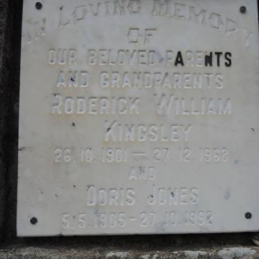 JONES Roderick William Kingsley 1901-1968 &amp; Doris Jones 1905-1992