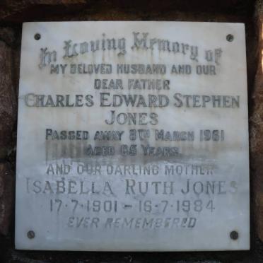 JONES Charles Edward Stephen -1961 &amp; Isabella Ruth 1901-1984